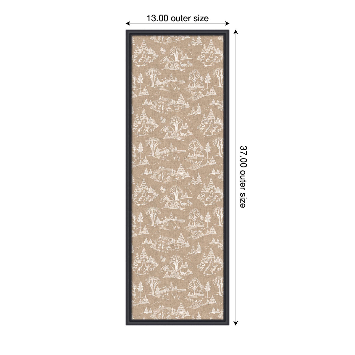 Framed Fabric Magnetic Board Wonderland White Toile Wall Organization