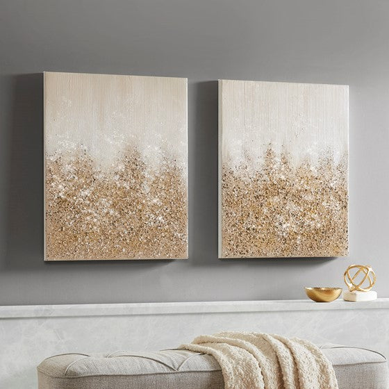 Glimmer Heavily Embellished 2-piece Canvas Wall Art Set