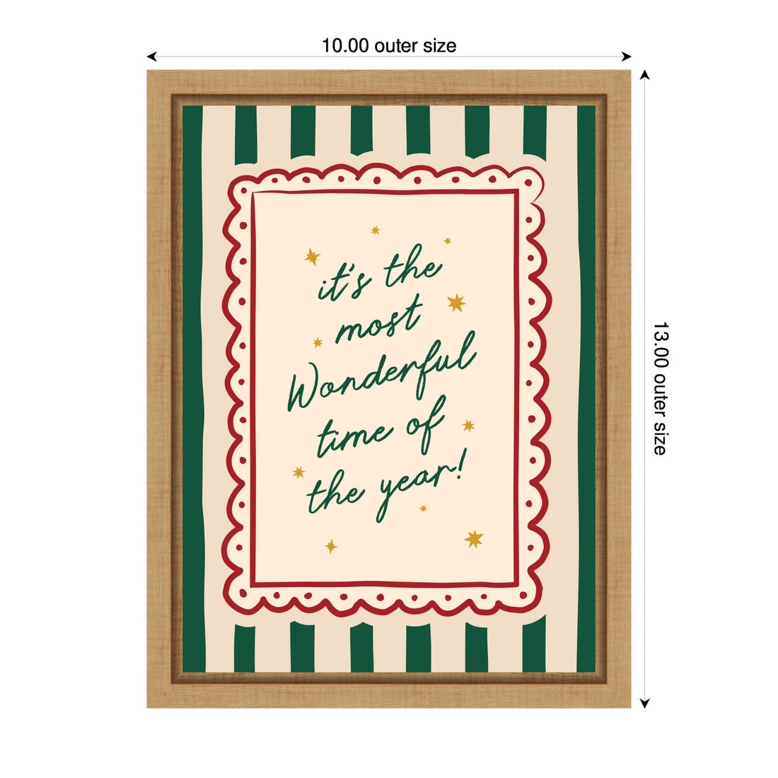 Most Wonderful Time Christmas by Lucky Guava Framed Canvas Wall Art Print