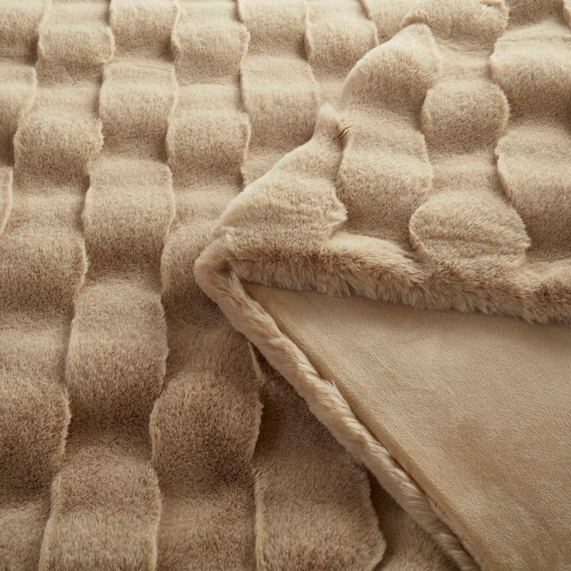 Vivienne Faux Fur Throw - Tan