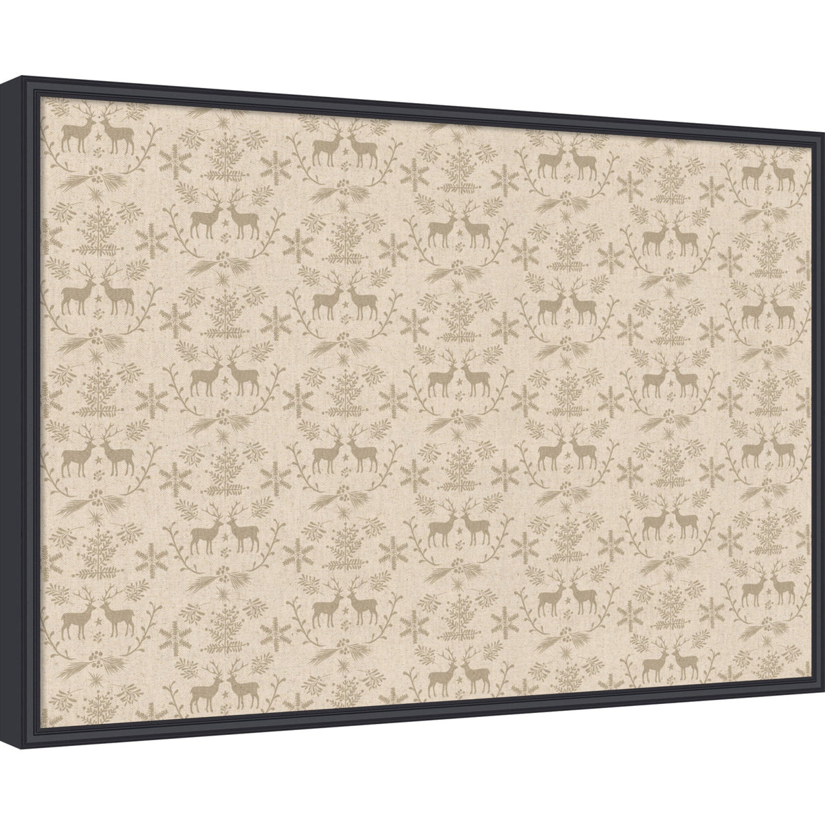 Framed Fabric Magnetic Board Reindeer Linen Wall Organization