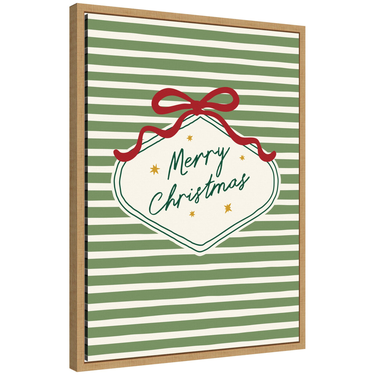 Merry Christmas Ornament by Lucky Guava Framed Canvas Wall Art Print