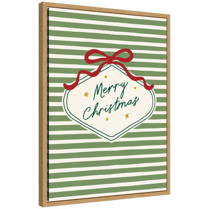 Merry Christmas Ornament by Lucky Guava Framed Canvas Wall Art Print
