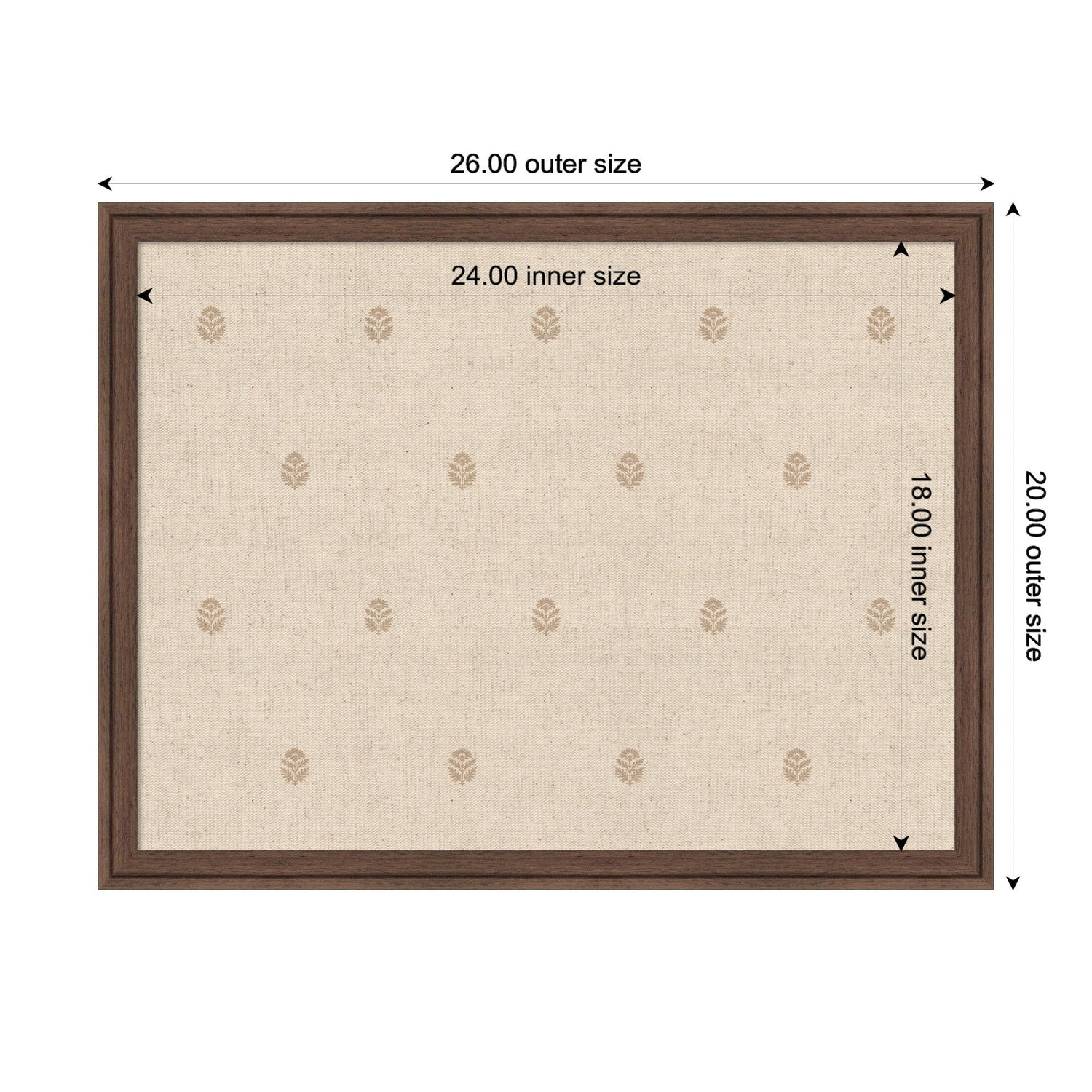 Pinboard Beige Botanical Block Print