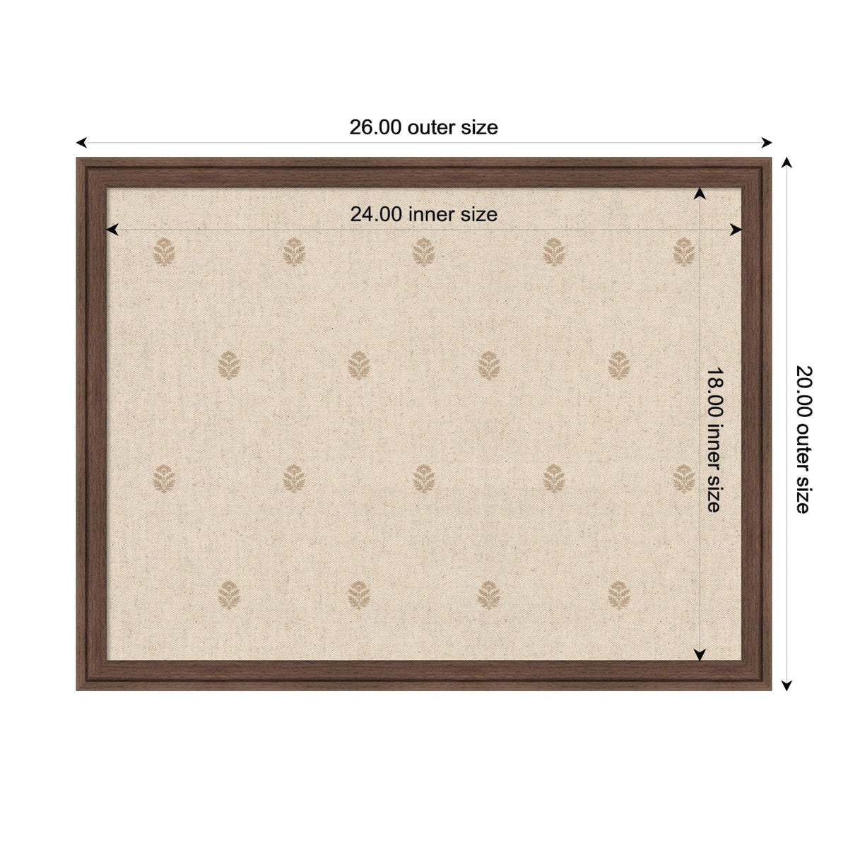 Pinboard Beige Botanical Block Print