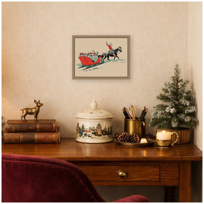 Christmas Cowboy by Megan Ryan Framed Canvas Wall Art Print