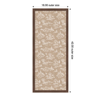 Kate and Laurel Framed Fabric Pinboard Wonderland White Toile