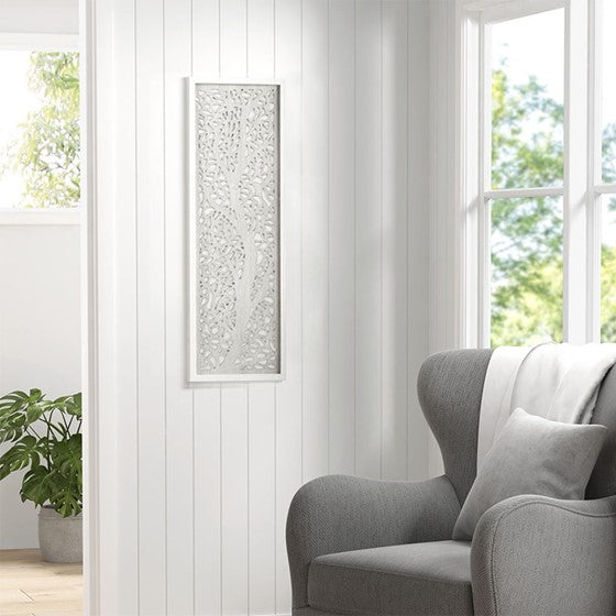 Laurel Branches Laser Cut Tree Framed Panel Wall Decor