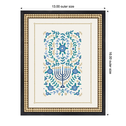 VYD Hanukkah Garden by Vicky Yorke Framed Mounted Canvas Wall Art Print