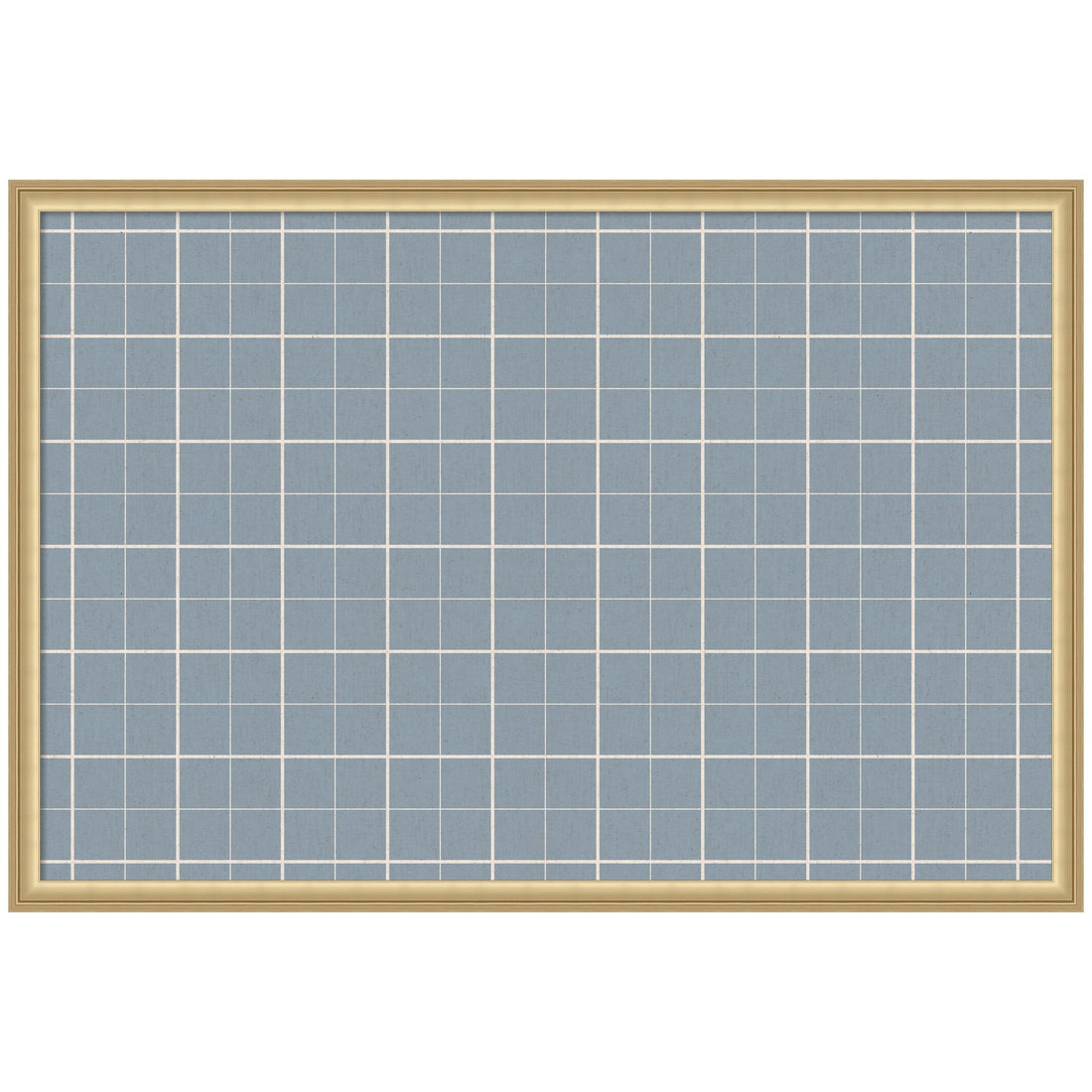 Framed Fabric Pinboard Light Blue Plaid Wall Organization
