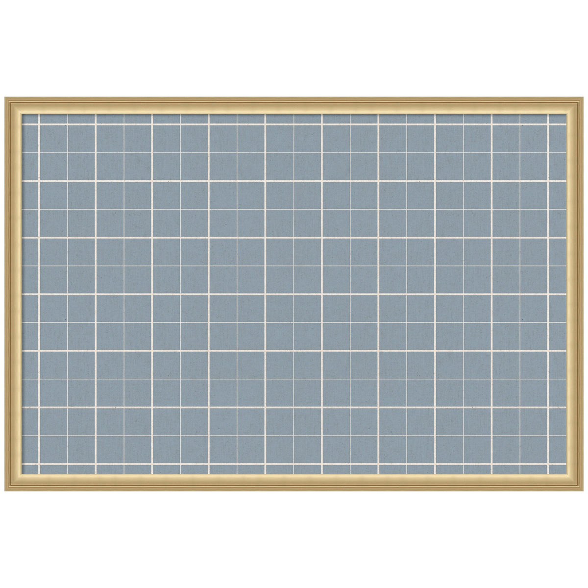 Framed Fabric Pinboard Light Blue Plaid Wall Organization