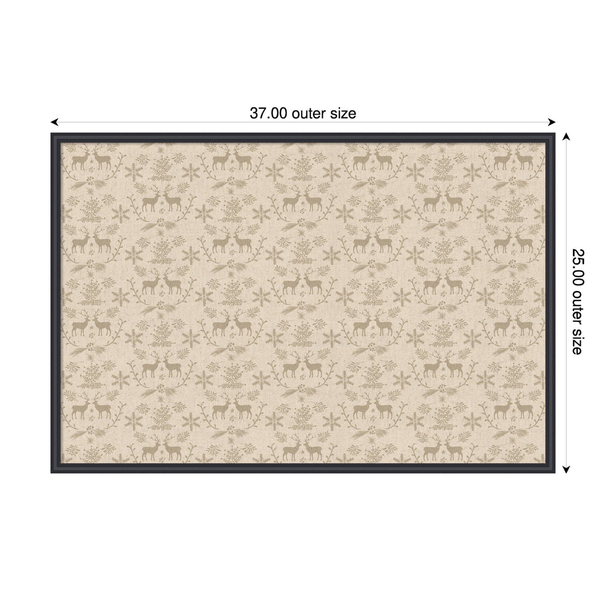 Framed Fabric Magnetic Board Reindeer Linen Wall Organization