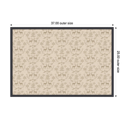 Framed Fabric Magnetic Board Reindeer Linen Wall Organization