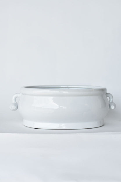 Creamware Oval Cachepot with Pomegranate