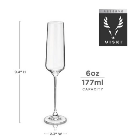 Reserve Inez Crystal Flute Glasses (set of 4)