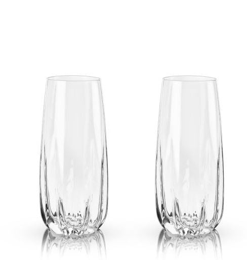 Cactus Crystal Stemless Champagne Flutes