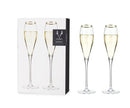 Crystal Gold-Rimmed Champagne Flutes