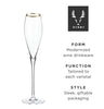 Crystal Gold-Rimmed Champagne Flutes