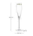 Crystal Gold-Rimmed Champagne Flutes