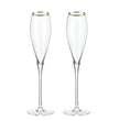 Crystal Gold-Rimmed Champagne Flutes