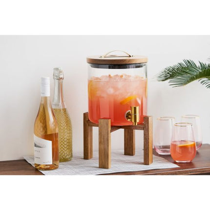 Modern Manor Wood & Glass Drink Dispenser