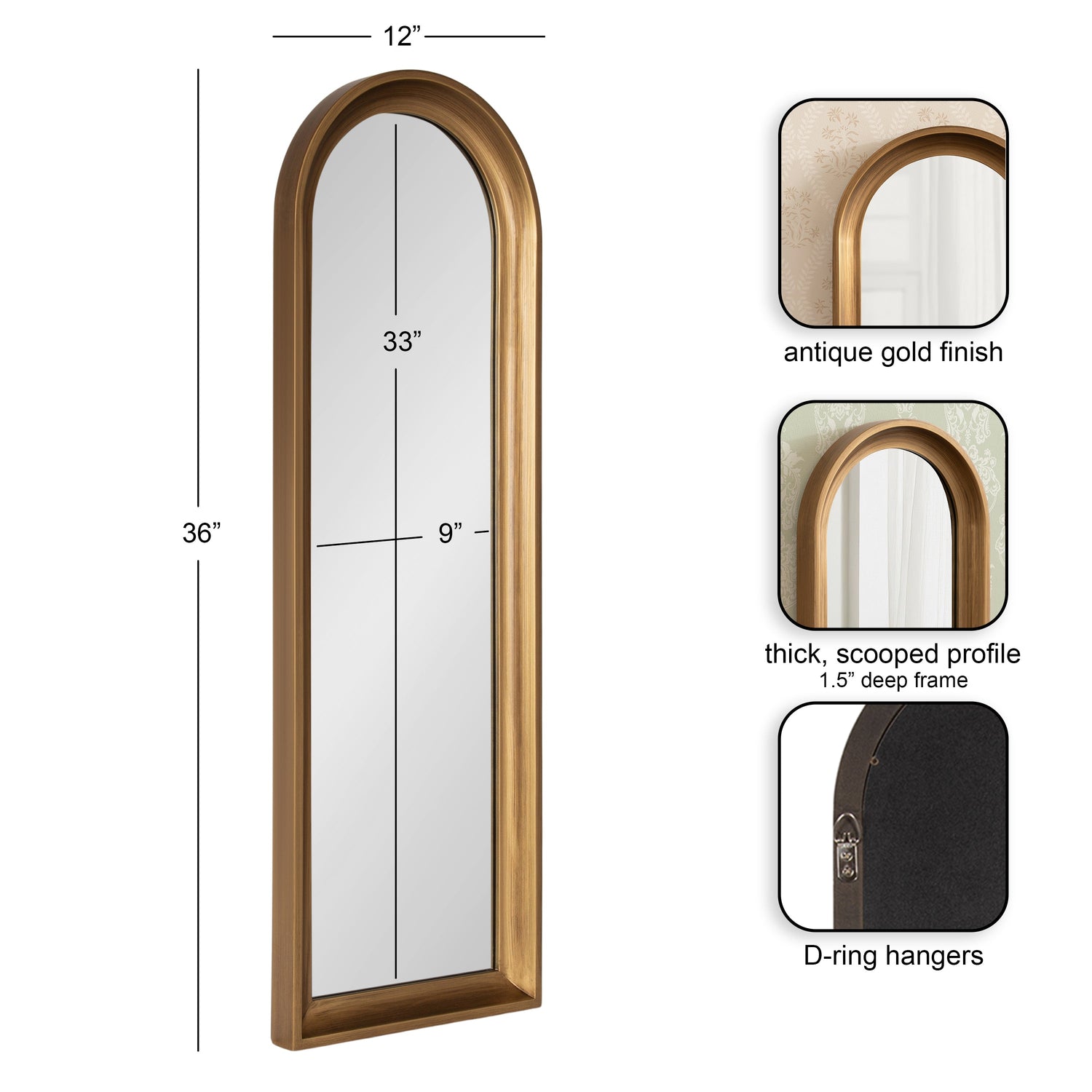 Hatherleigh Arch Wood Wall Mirror