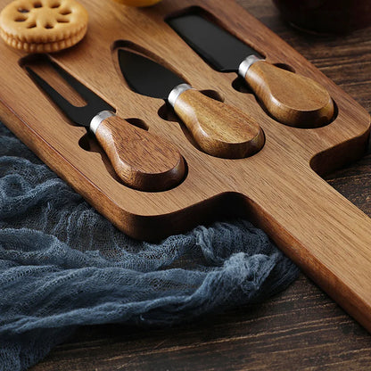 Stella Acacia Cheese Board and Knife Set