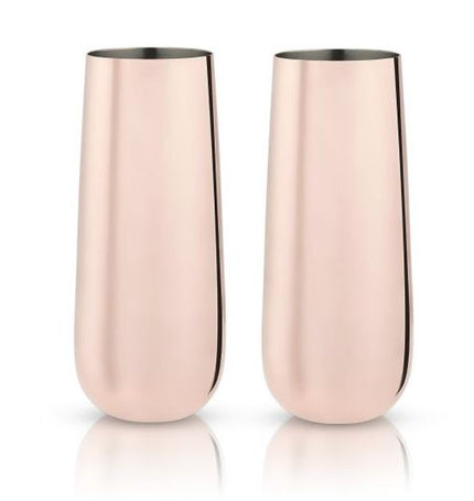 Copper Stemless Champagne Flutes by Viski®