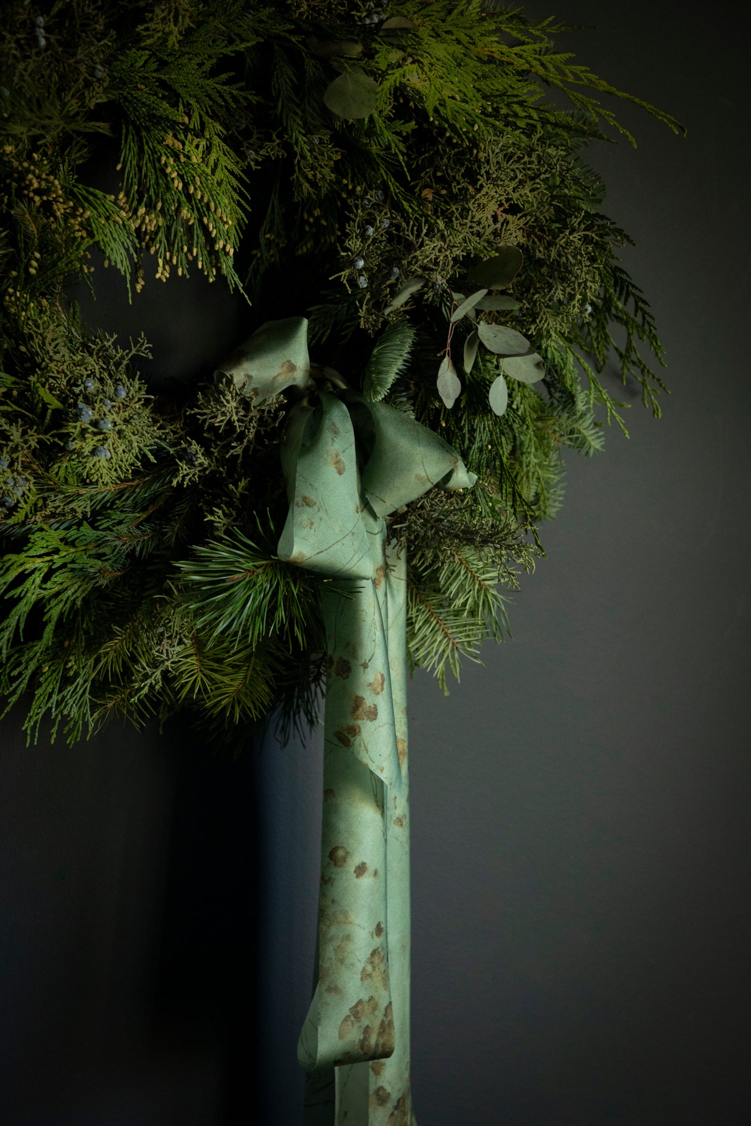 Coreopsis Sage Botanical Print Silk ribbon