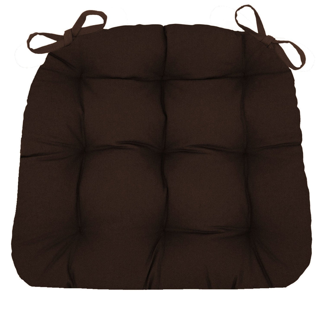 Cotton Duck Brown Solid Color Dining Chair Pads  - Made in USA - 100% Cotton - Machine Washable