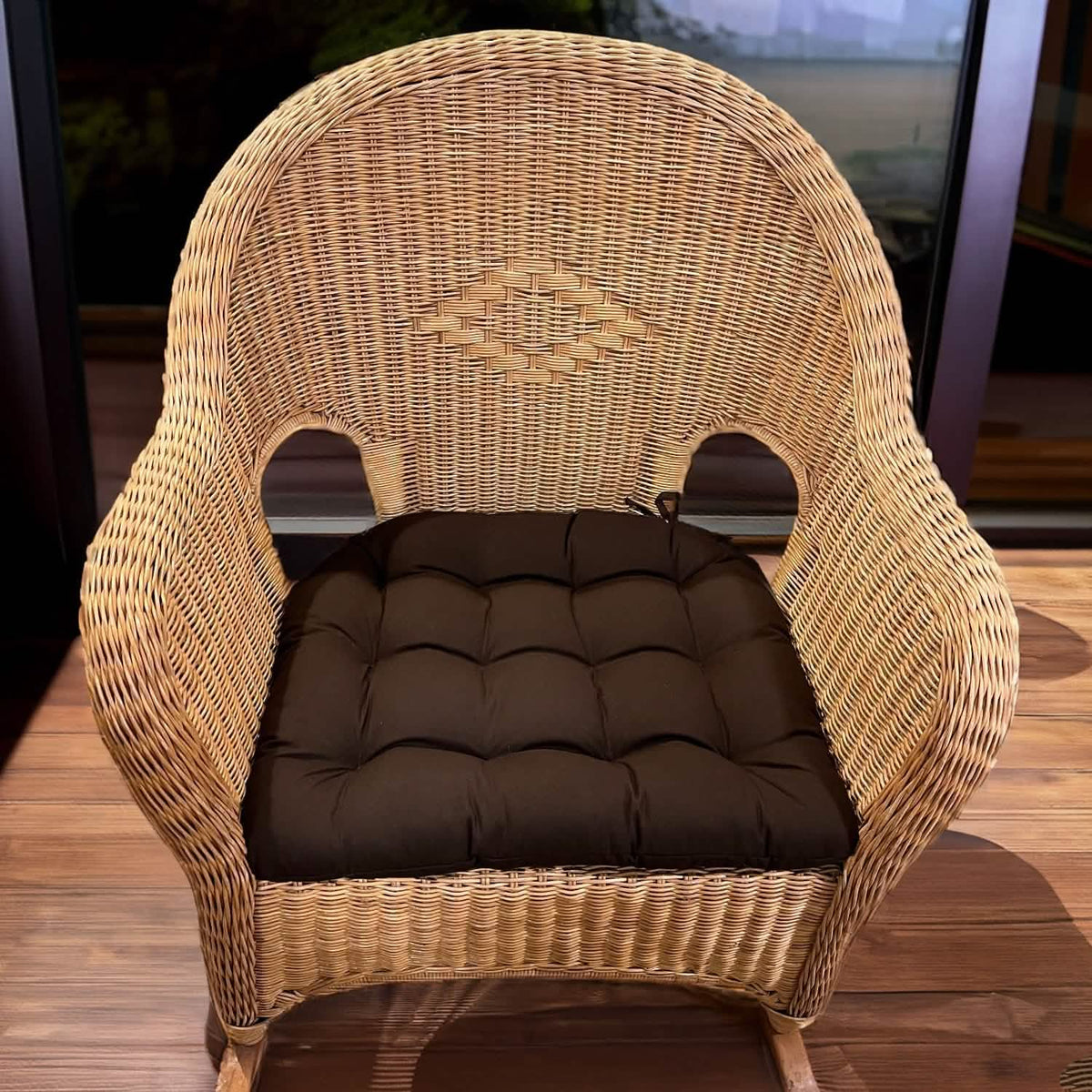 Cotton Duck Brown Solid Color Dining Chair Pads  - Made in USA - 100% Cotton - Machine Washable