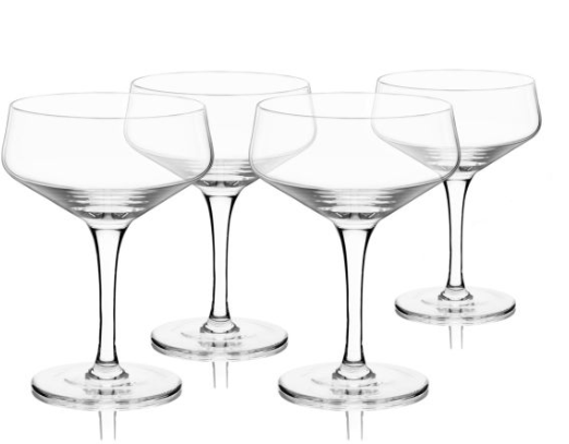 Raye Crystal Angled Coupe Glasses