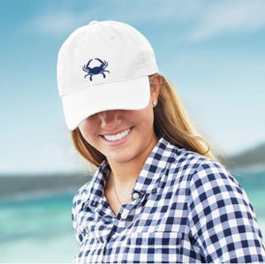 Navy Crab White Cap