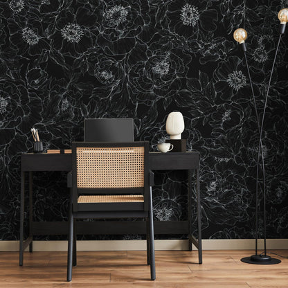 The Dutchess (Black) Wallpaper - 10 FT H X 15.8 FT W LUXE