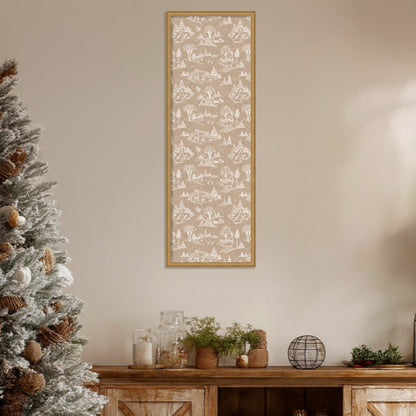 Framed Fabric Magnetic Board Wonderland White Toile Wall Organization