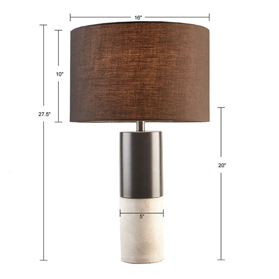 Fulton Concrete Table Lamp- Black/Grey