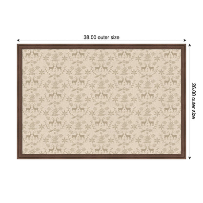 Framed Fabric Pinboard Reindeer Linen Printed Bulletin Board