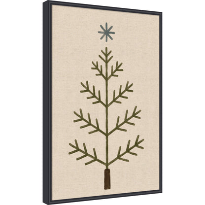 Framed Fabric Magnetic Board Scandi Tree Linen Wall Organization