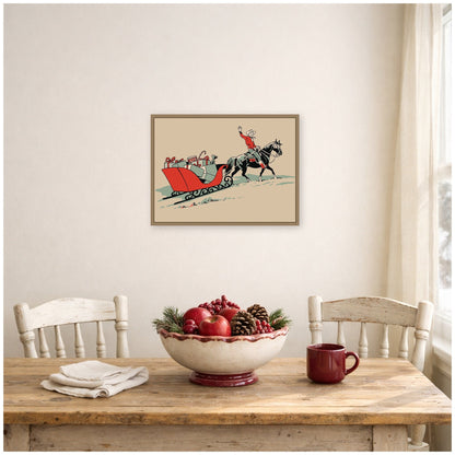 Christmas Cowboy by Megan Ryan Framed Canvas Wall Art Print