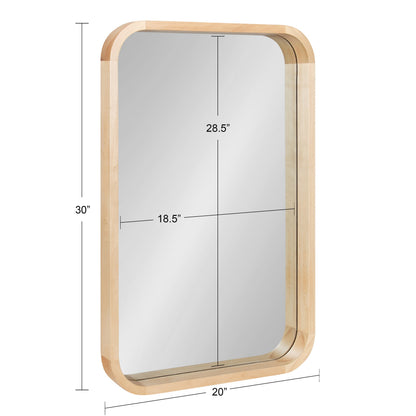 Hutton Wood Framed Radius Rectangle Mirror