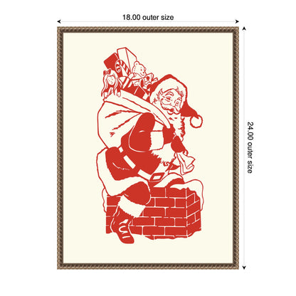 Vintage Santa by Megan Ryan Framed Canvas Wall Art Print