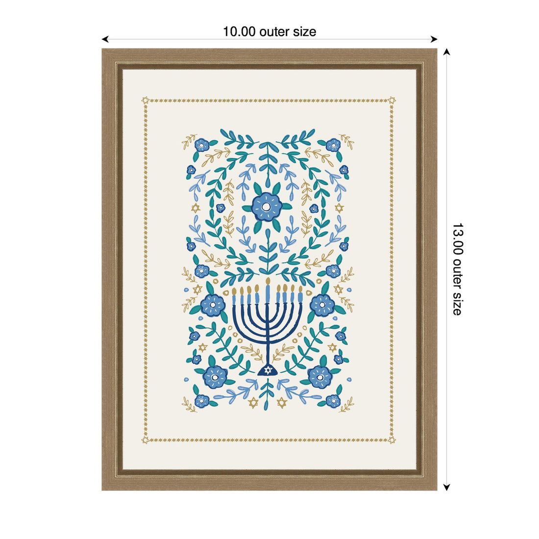 VYD Hanukkah Garden by Vicky Yorke Framed Canvas Wall Art Print