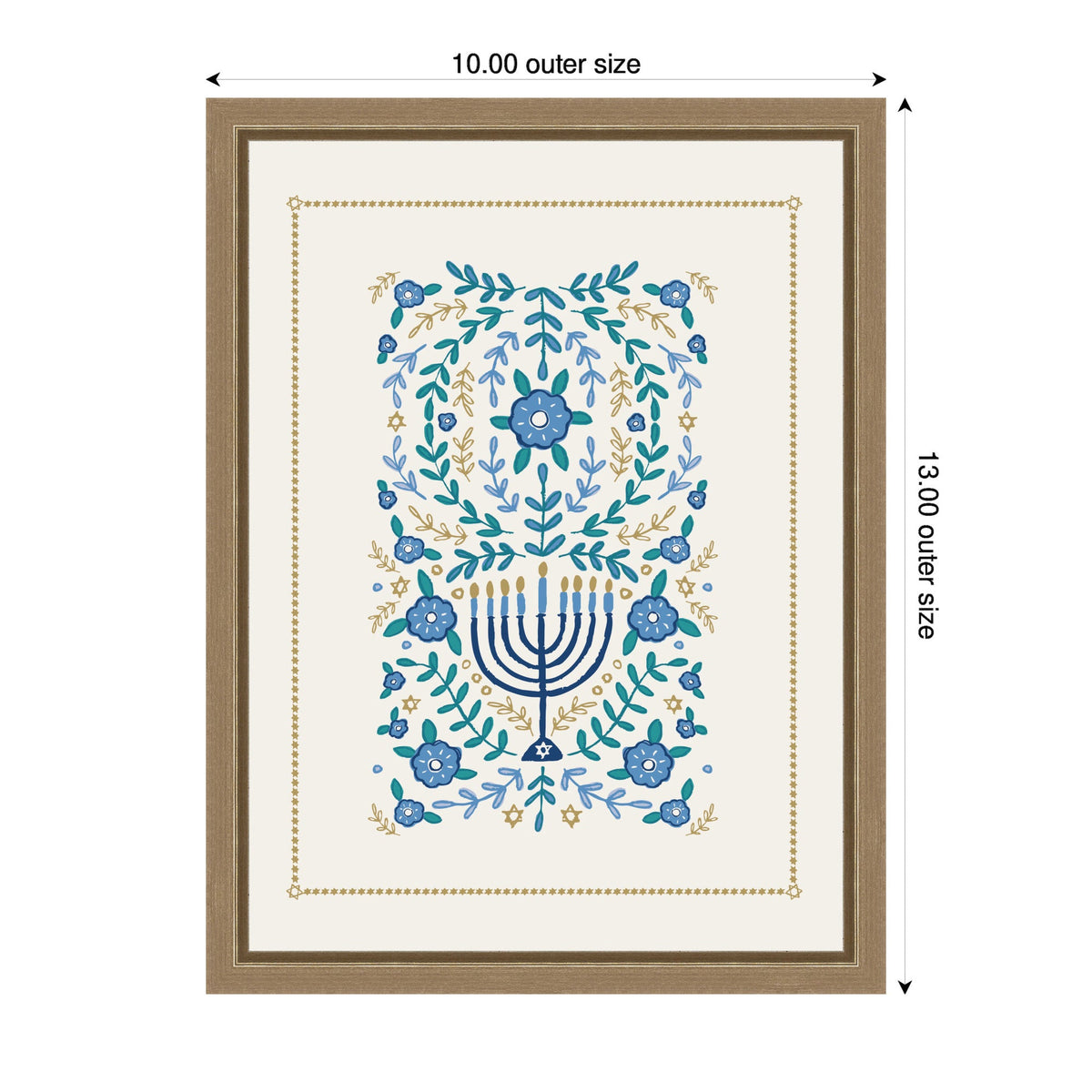 VYD Hanukkah Garden by Vicky Yorke Framed Canvas Wall Art Print