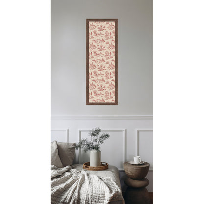 Framed Fabric Magnetic Board Wonderland Red Toile Wall Organization