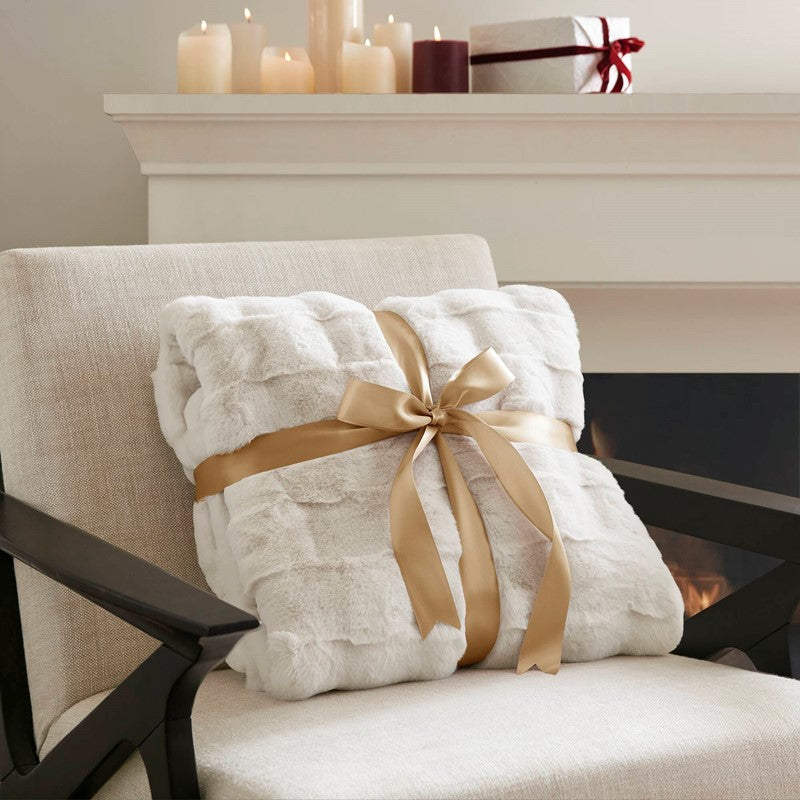 Vivienne Faux Fur Throw - Ivory