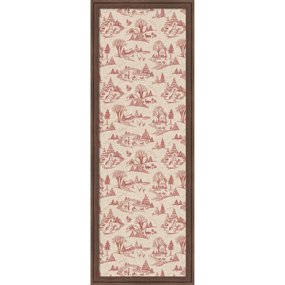 Framed Fabric Magnetic Board Wonderland Red Toile Wall Organization