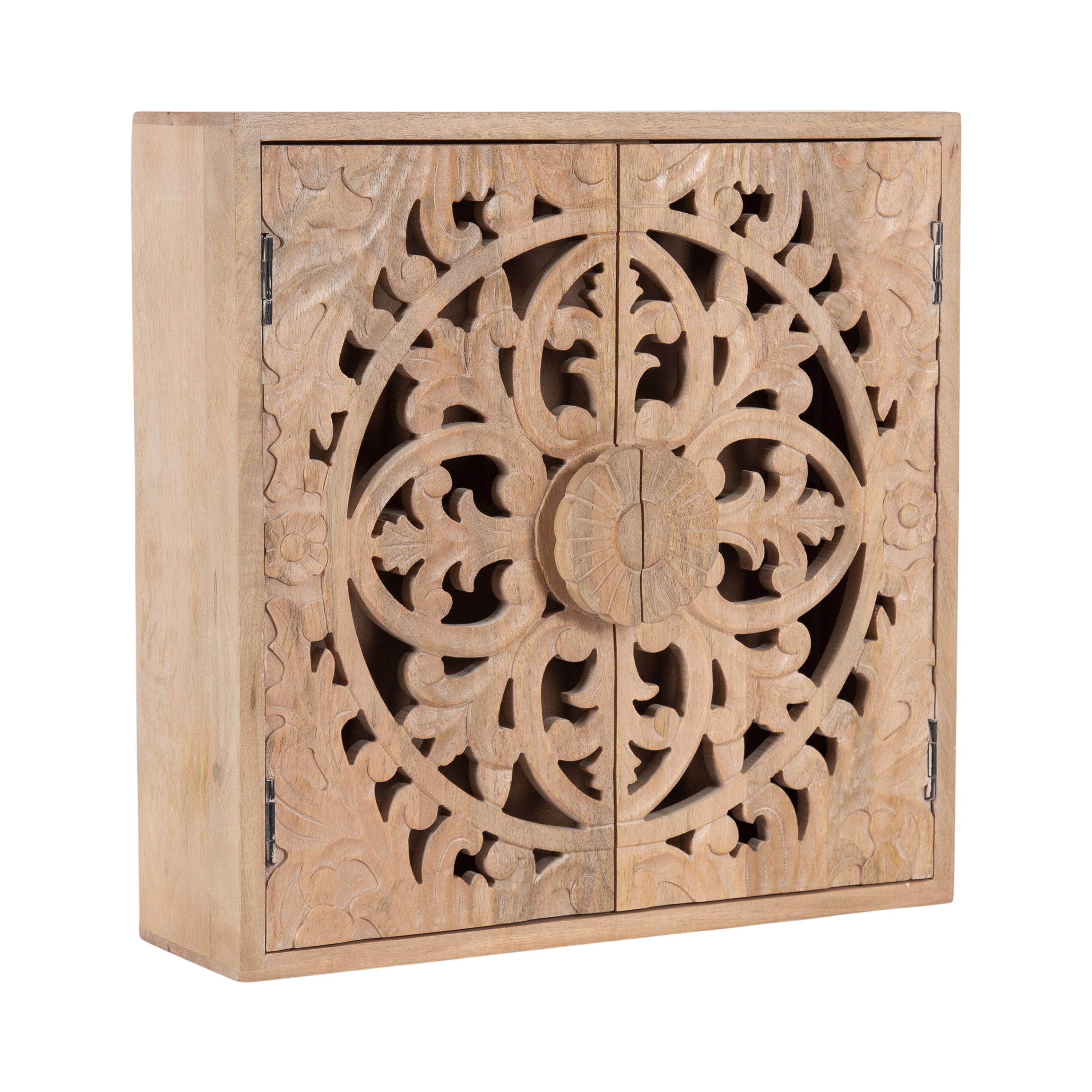 Saanvi Carved Wood Wall Cabinet