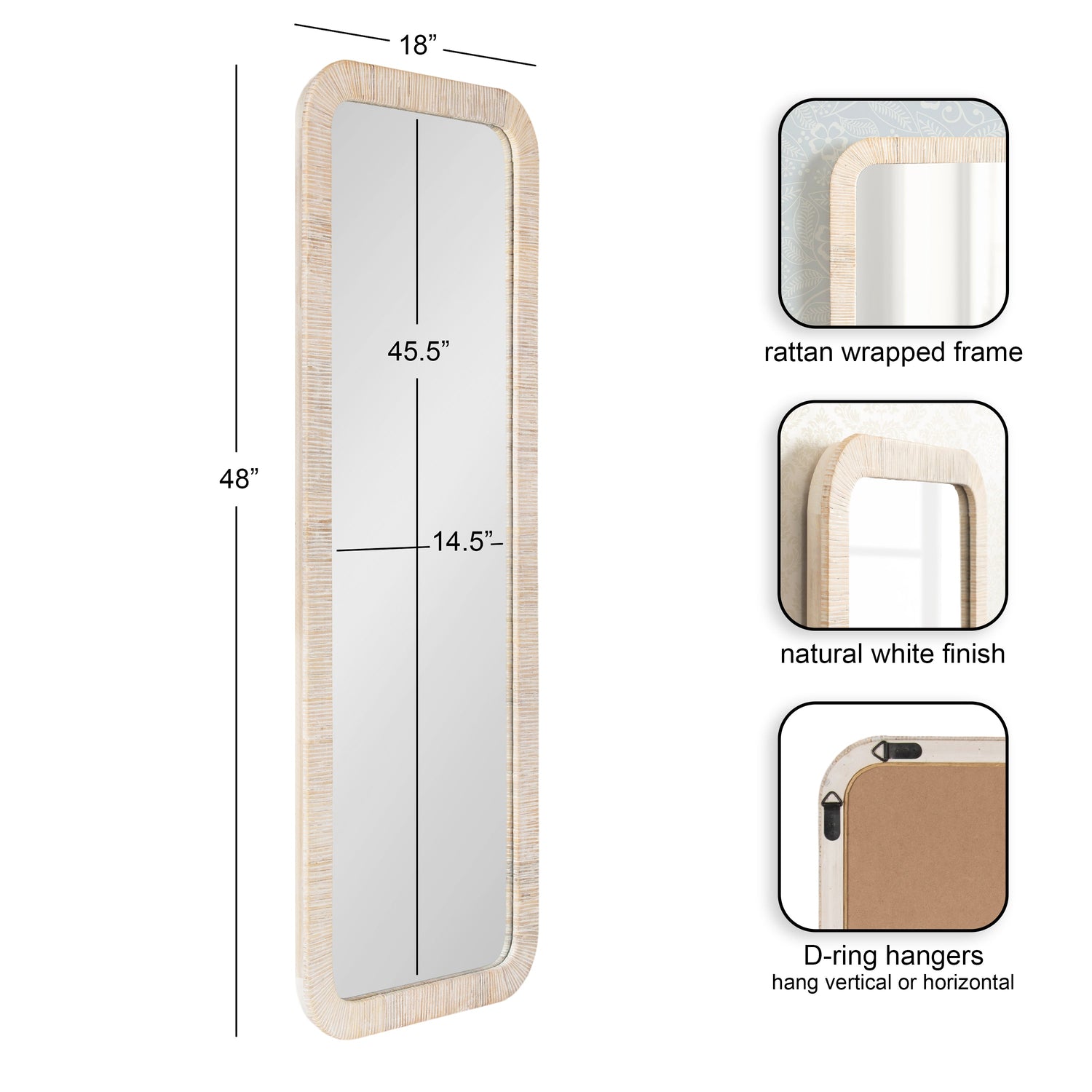 Rahfy Rectangle Framed Wall Mirror