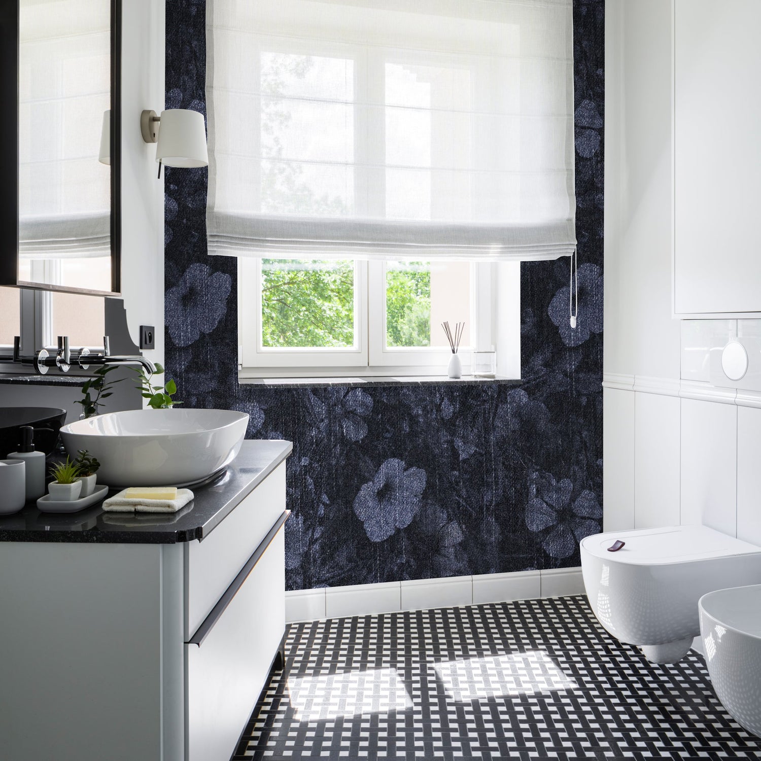 Navy Wallpaper - 8 FT H X 49 FT W LUXE