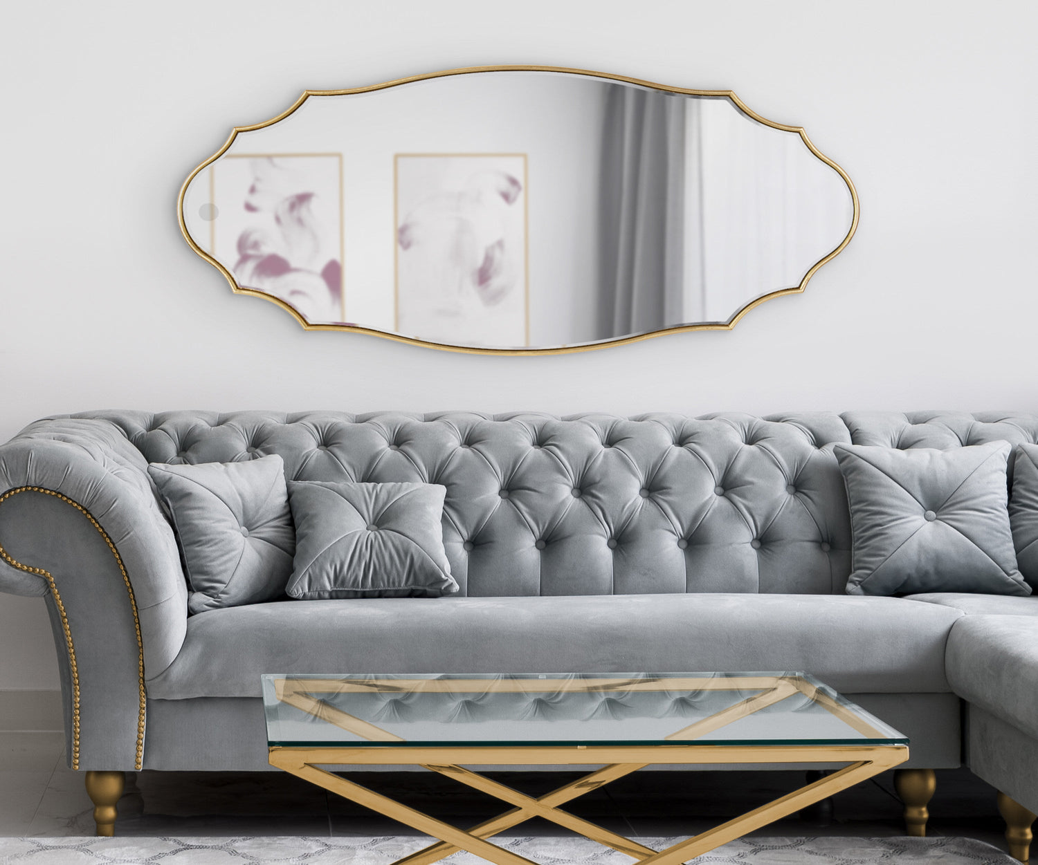 Leanna Scalloped Oval Wall Mirror
